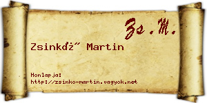 Zsinkó Martin névjegykártya